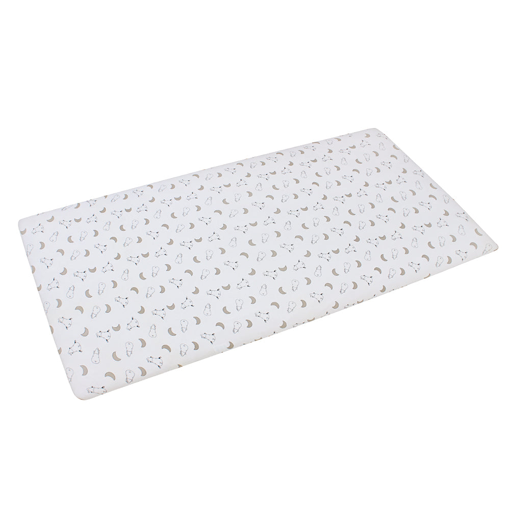 Mattress Sheet White Small Moon & Sheepz