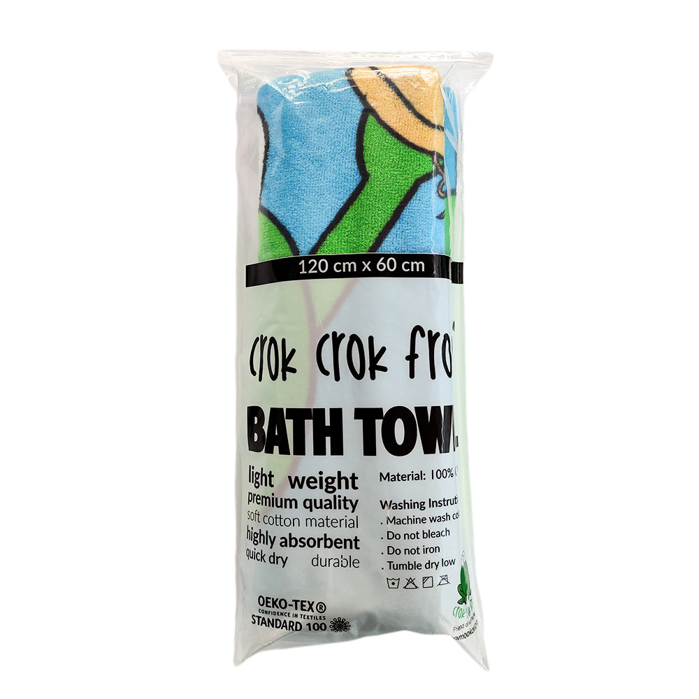 CrokCrokFrok Bath Towel Crok Boy - Blue with Apple Green - Small