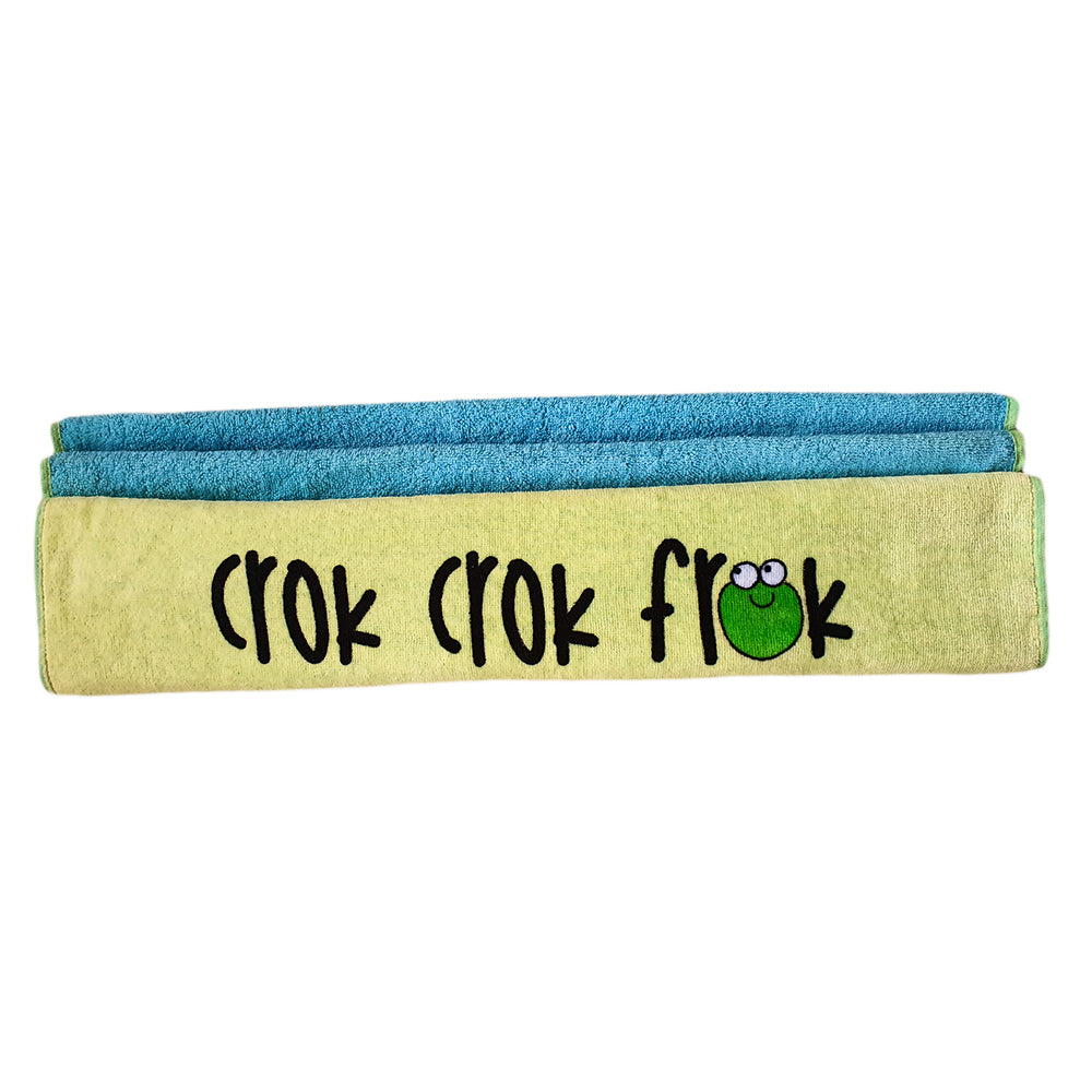 CrokCrokFrok Bath Towel Crok Papa - Apple Green with Blue - Small