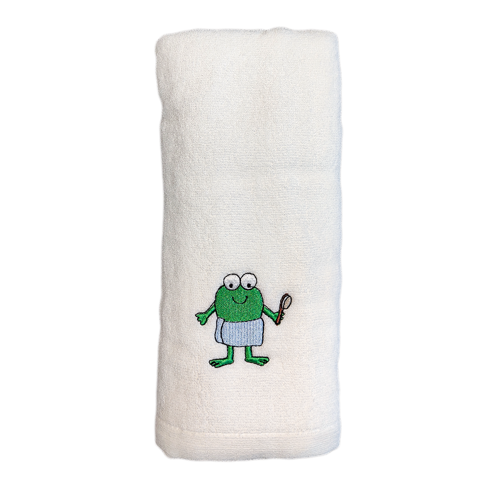 CrokCrokFrok Bamboo Towel Crok Papa for Baby & Kids - White - Small