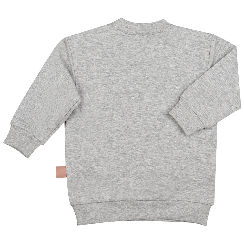 Unisex Long Sleeve Sweatshirt Happy Sleep Grey