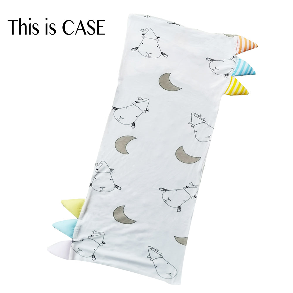 Bed-Time Buddy™ Case Big Moon & Sheepz White with Color & Stripe tag - Medium