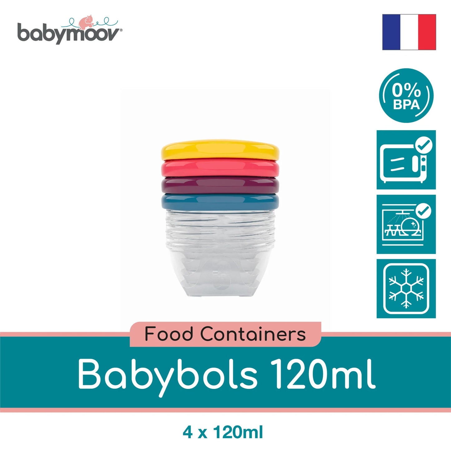 Babymoov Babybols Food Storage (4 x 120mL)