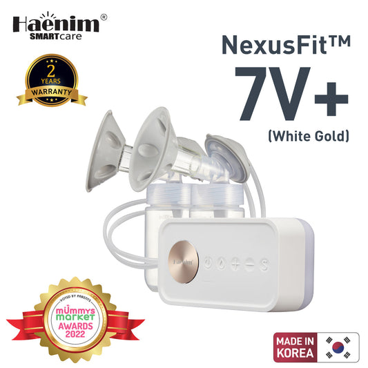 Haenim NexusFit™ 7V+ Portable Electric Breast Pump - White Gold