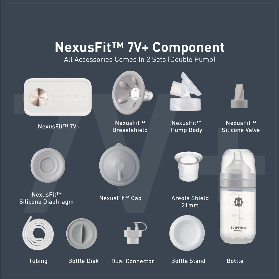 Haenim NexusFit™ 7V+ Portable Electric Breast Pump - White Gold