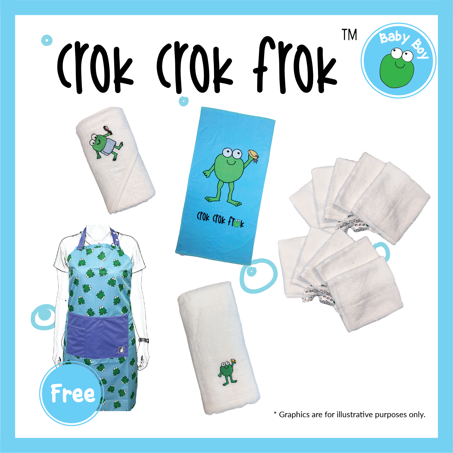 Crok Crok Frok Babies & Kids Bath-Time Essentials Collection