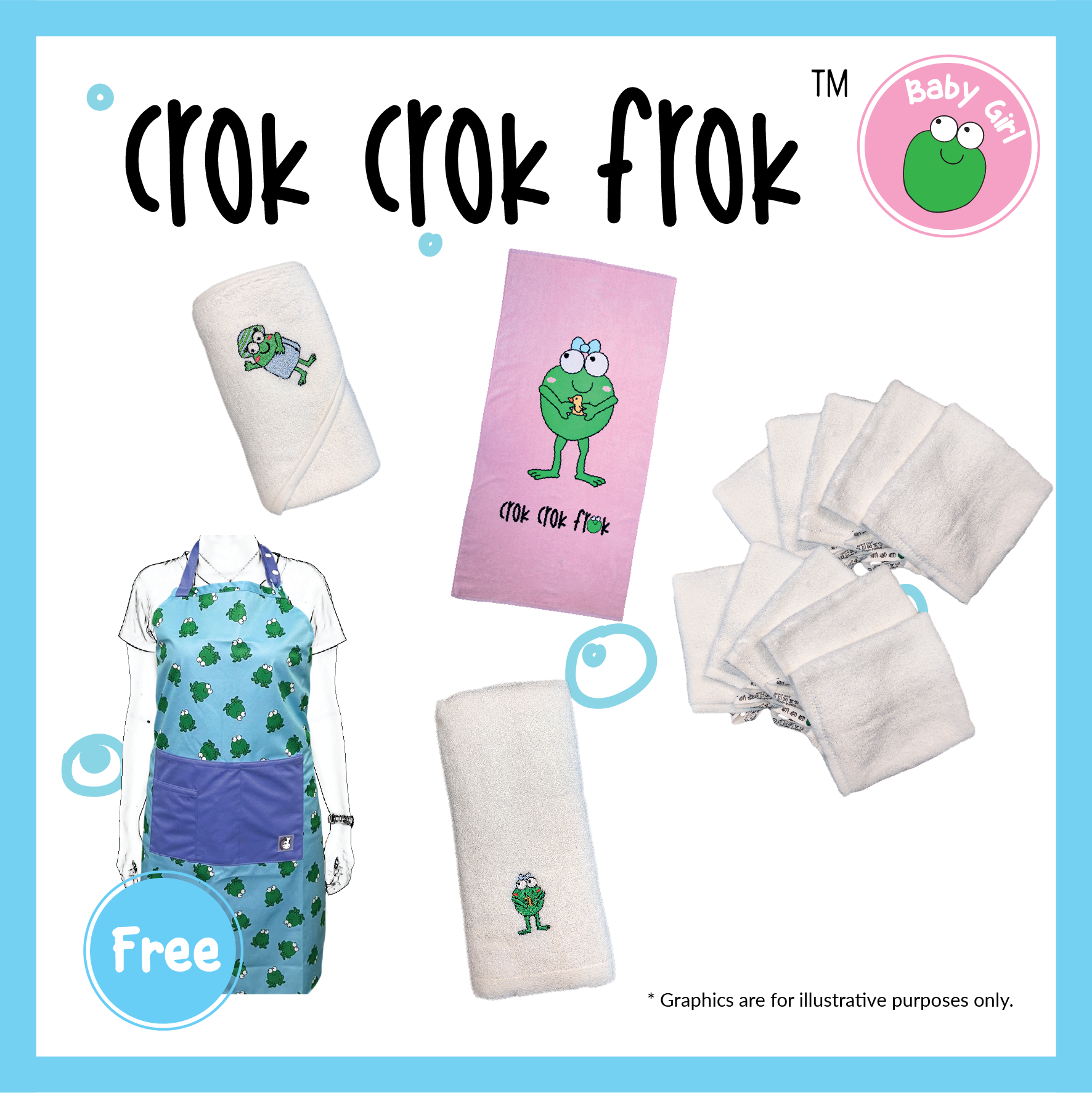 Crok Crok Frok Babies & Kids Bath-Time Essentials Collection