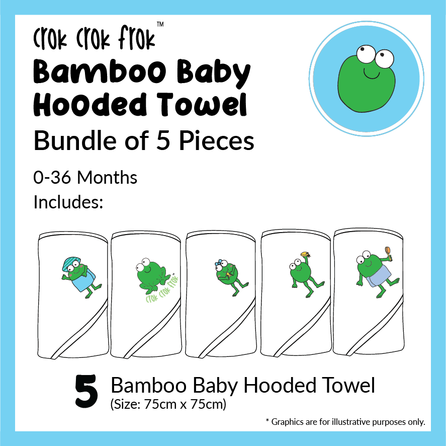 CrokCrokFrok Bamboo Hooded Towel White Bundle