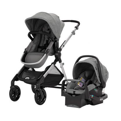 Evenflo Pivot Xpand™ Modular Travel System w/ SafeMax Infant Car Seat - Percheron Gray / Roan Gray / Stallion Black