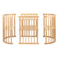 Happy Cot Happy Forever 7-in-1 Convertible Oval Baby Cot - Natural / White