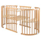 Happy Cot Happy Forever 7-in-1 Convertible Oval Baby Cot - Natural / White