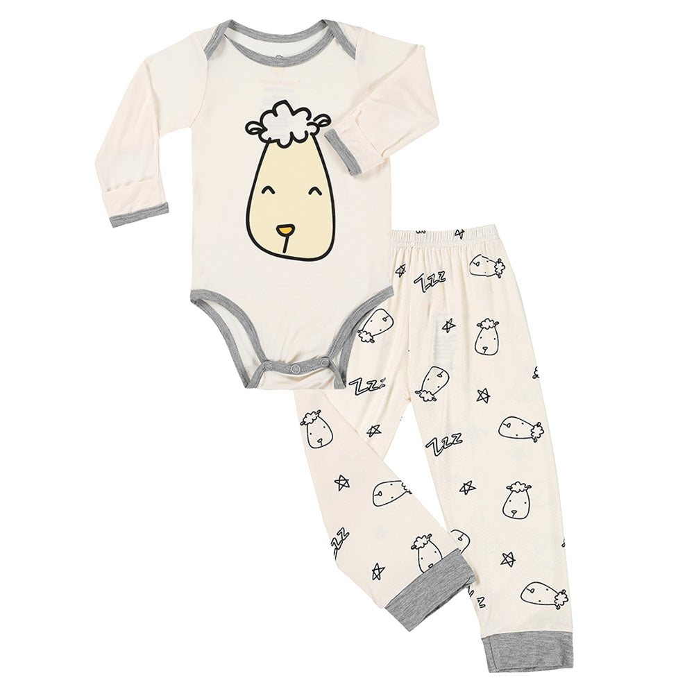 Long Sleeve Onesie Smiley Baa Baa Yellow + Pant Sweet Dreams Baa Baa Yellow