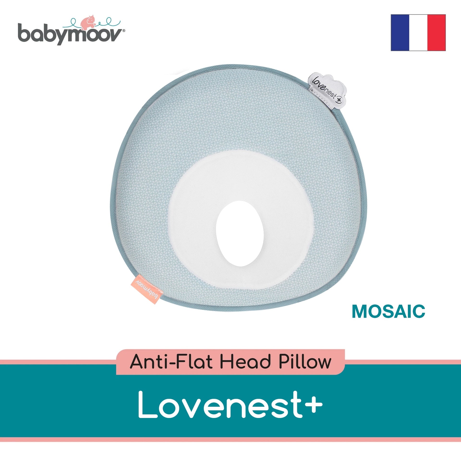 Babymoov Lovenest+ Flat head Baby Pillow Mosaic