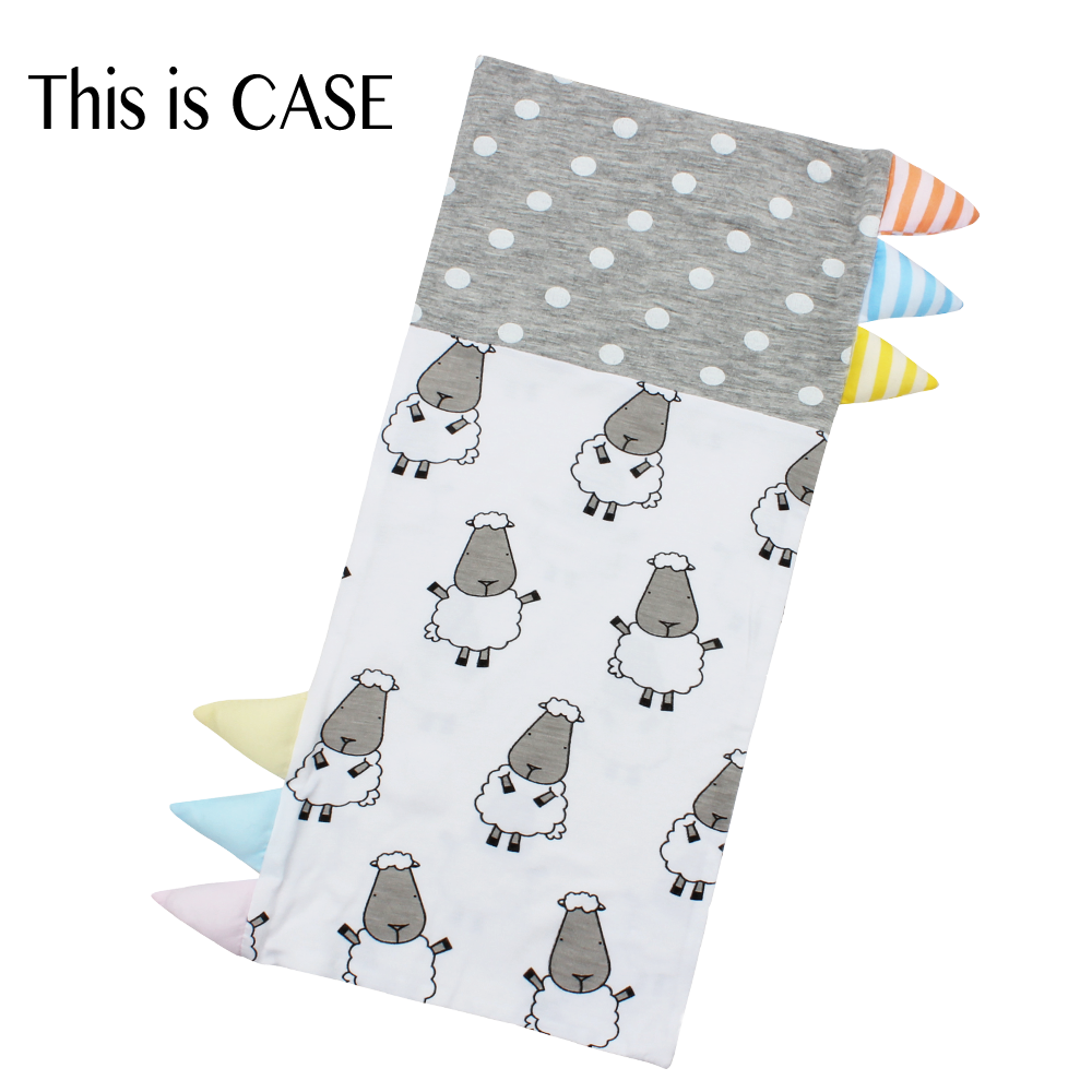 Bed-Time Buddy™ Case Big Sheepz White + Polka Dot Grey with Color & Stripe tag - Jumbo