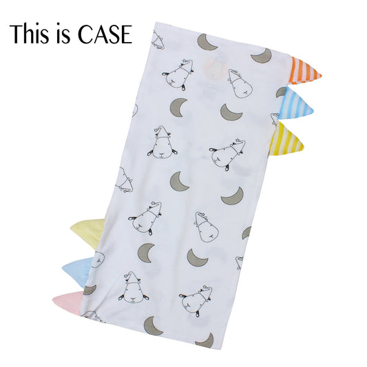 Bed-Time Buddy™ Case Small Moon & Sheepz White with Color & Stripe tag - Medium