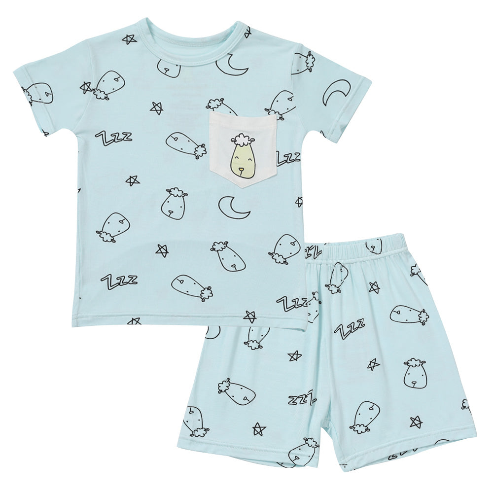 Short Sleeve Shirt Sweet Dreams Baa Baa Blue + Shorts Sweet Dreams Baa Baa Blue