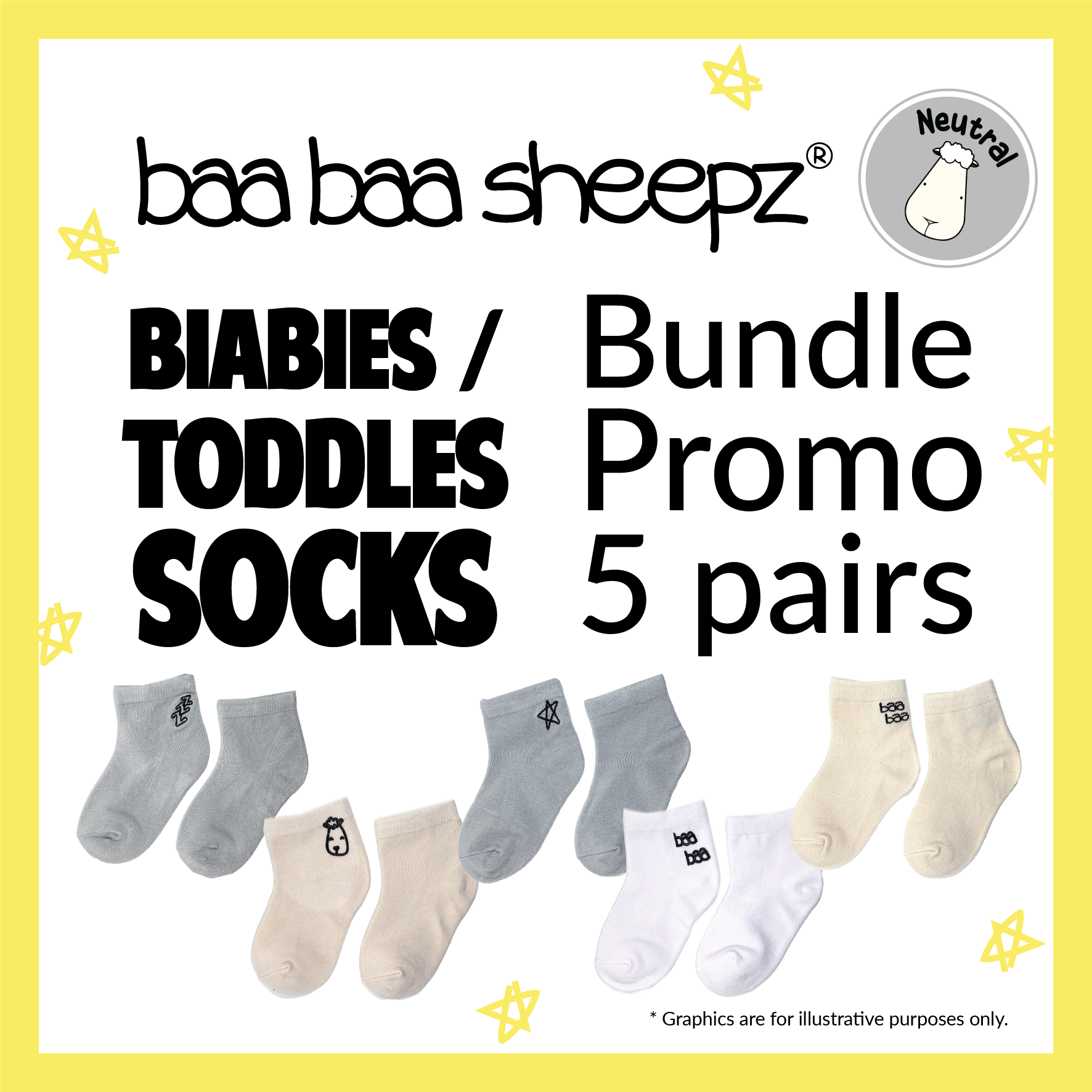 Toddler / Kids Socks Bundle Promo 5 pairs