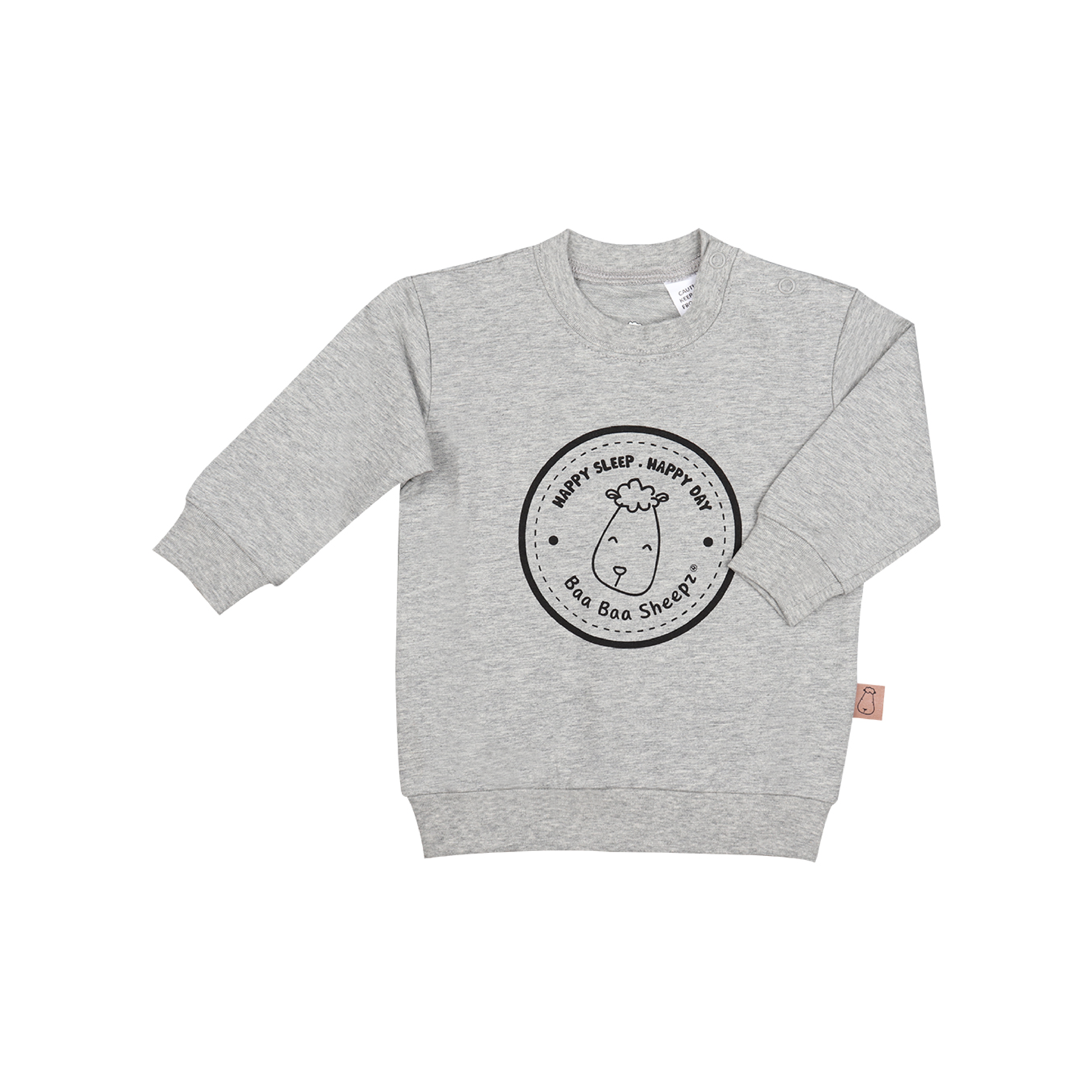 Unisex Long Sleeve Sweatshirt Happy Sleep Grey