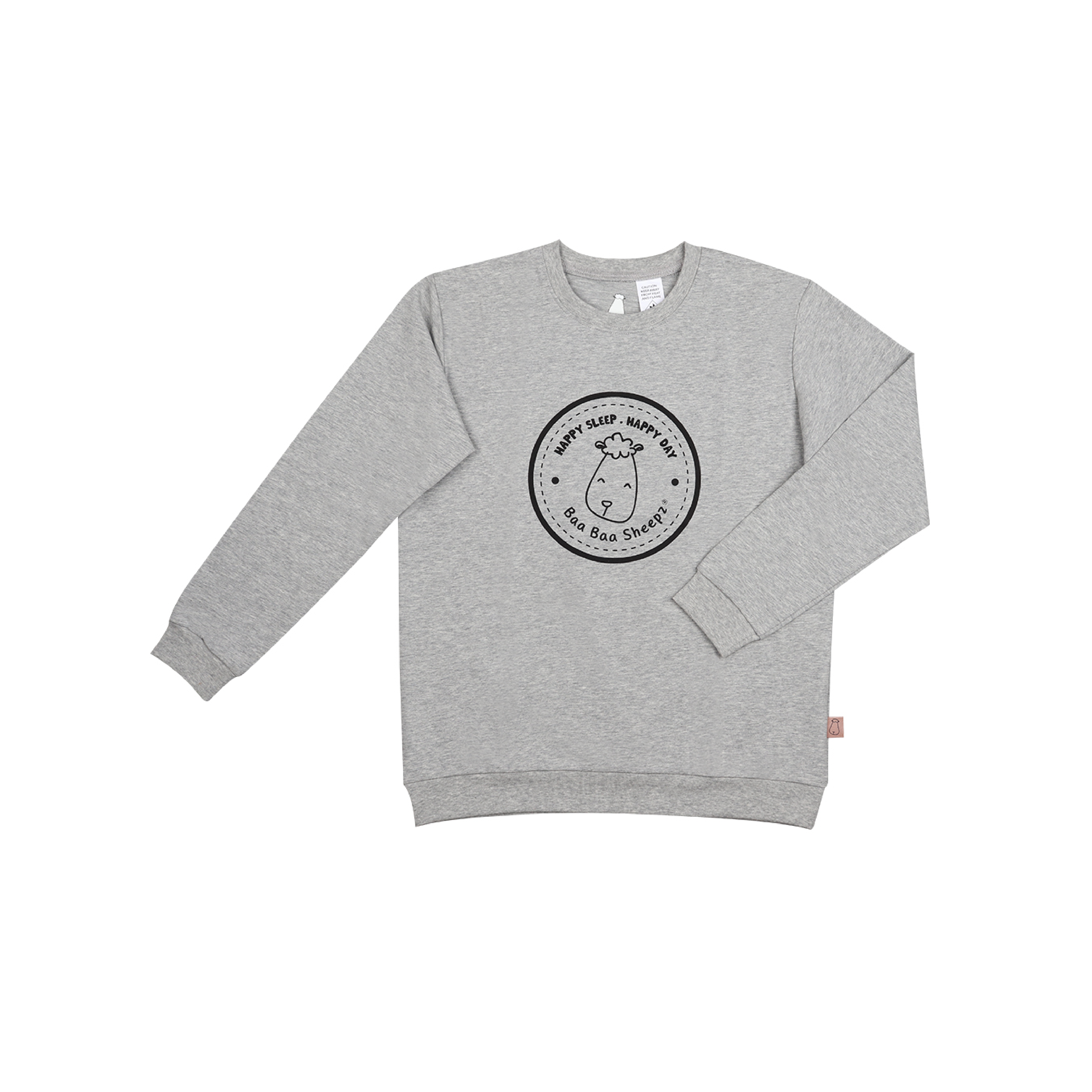 Unisex Long Sleeve Sweatshirt Happy Sleep Grey