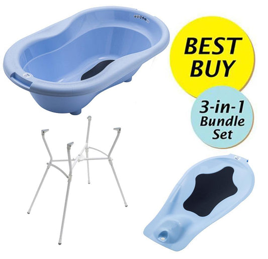 Rotho Babydesign Value Bundle B, Bath Tub + Bath Seat + Bath Stand (6 Colors)