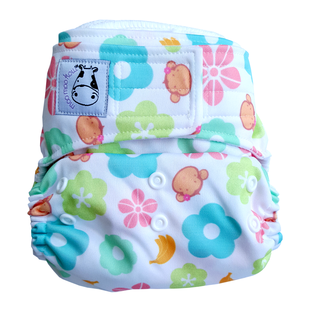 Cloth Diaper One Size Aplix - Mooky Flower