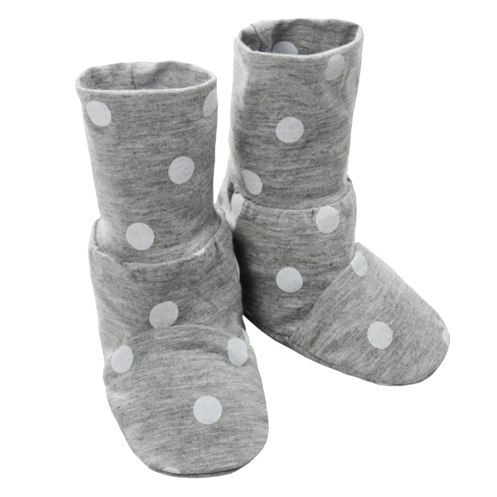 Booties Grey Polka Dot