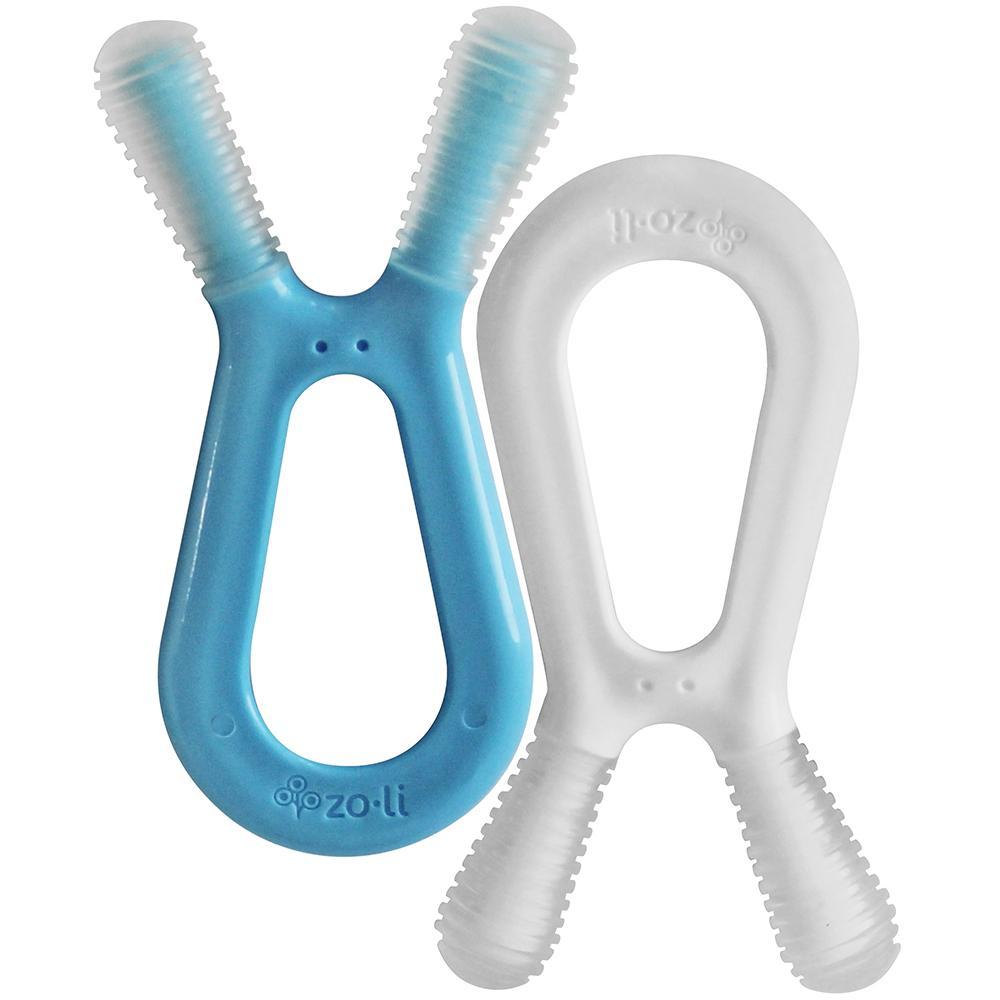 ZoLi Bunny dual nub Teethers Blue+White