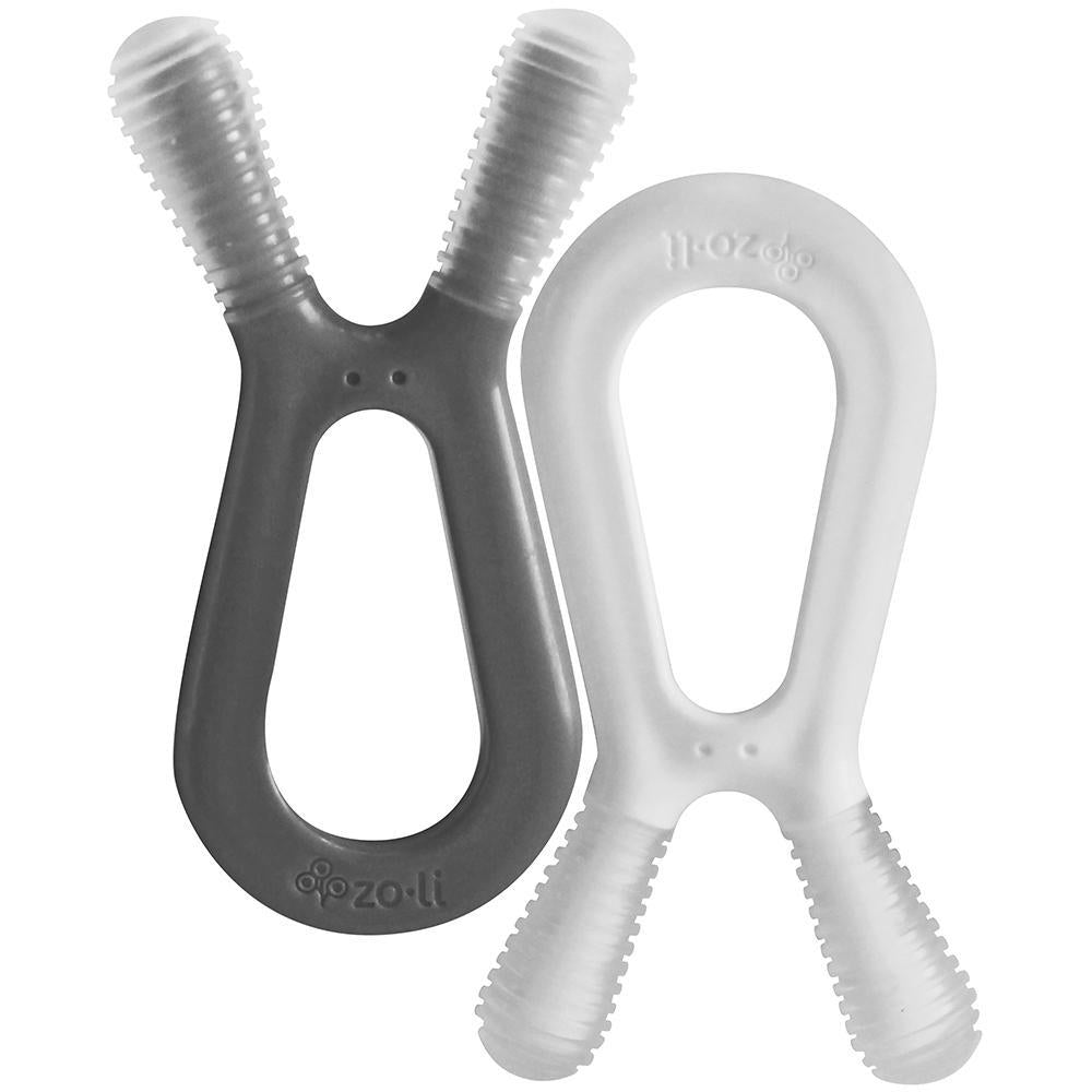 ZoLi Bunny dual nub Teethers Grey+White