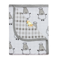 Double Layer Blanket Big Sheepz White + Checkers Grey - 36M