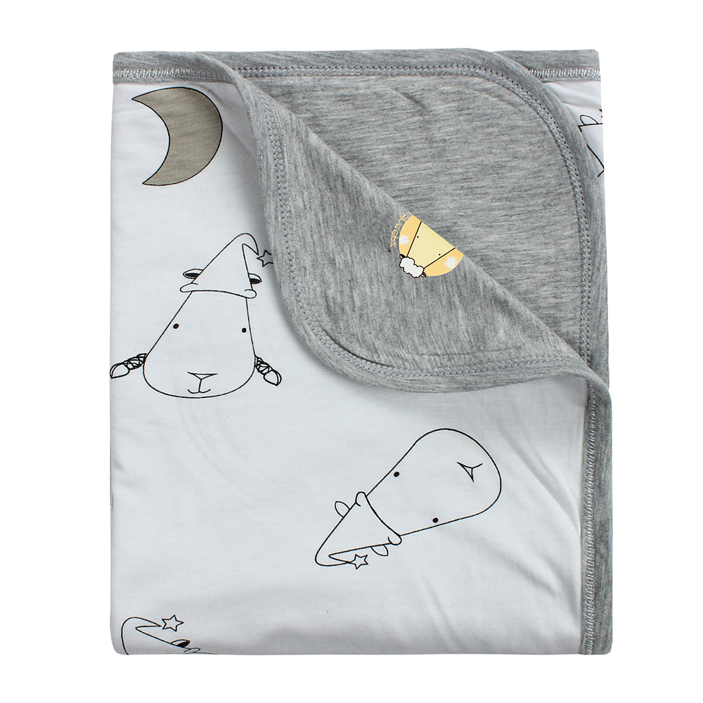 Double Layer Blanket Big Moon & Sheepz White - 36M