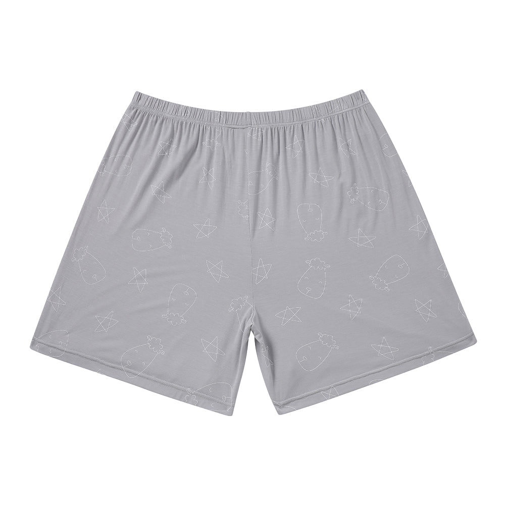 Women Short Cute Big Star & Head Grey