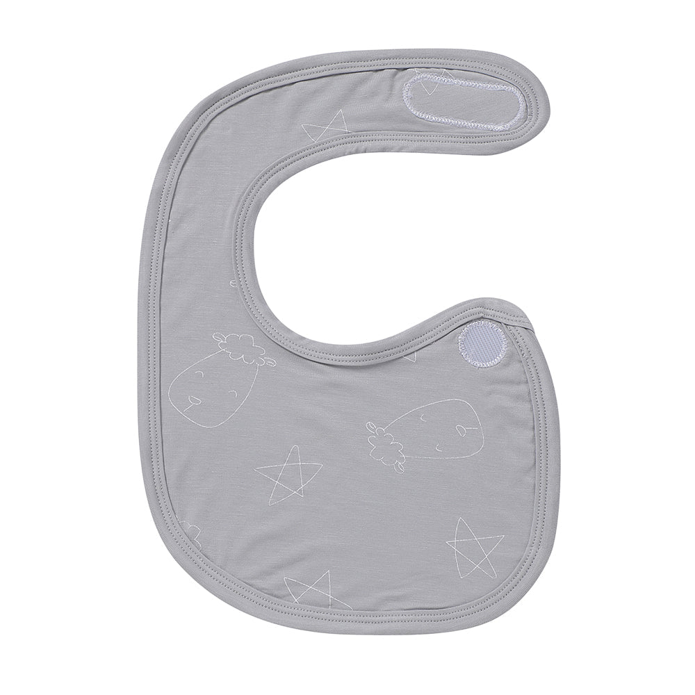 Bib Cute Big Star & Head Grey