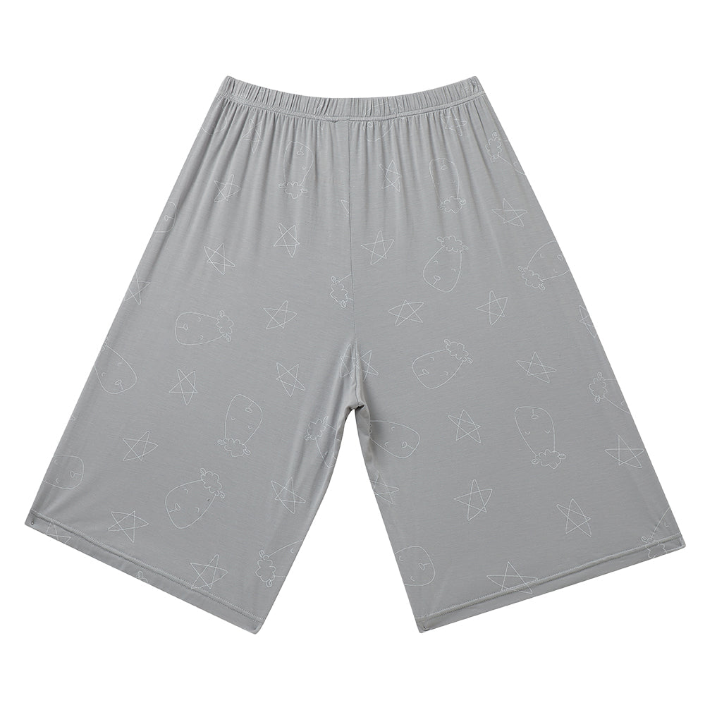 Men Short Cute Big Star & Head Grey