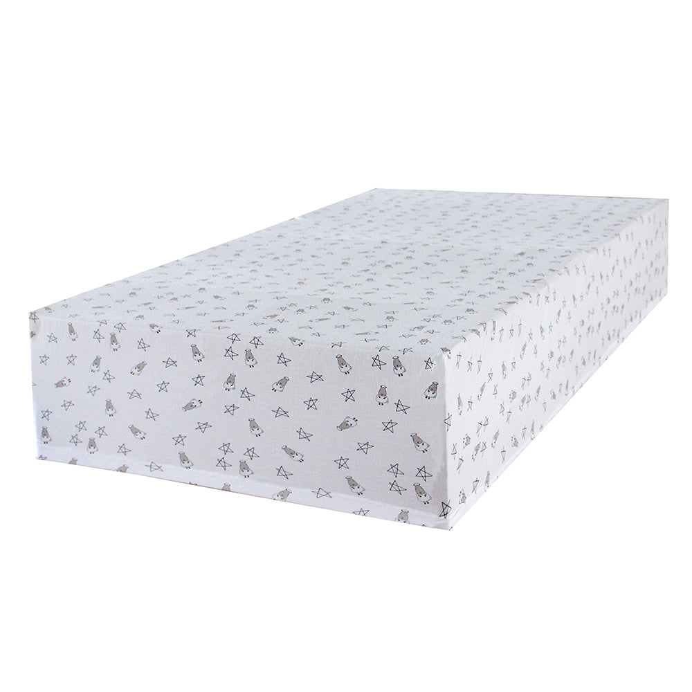 Mattress Sheet Small Star & Sheepz White (60 x 120cm / 70 x 140cm)