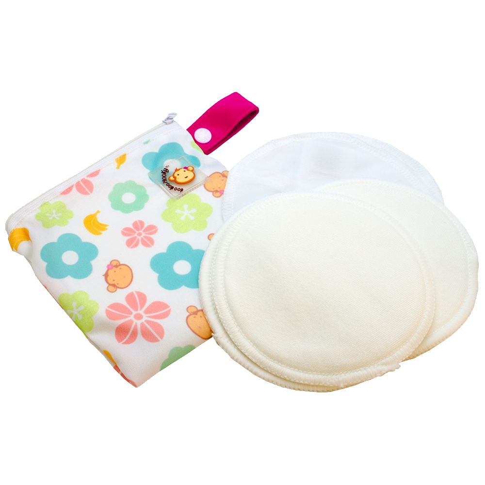 DooDooMooky Bamboo Nursing Pad Mooky Flower Pink Tag