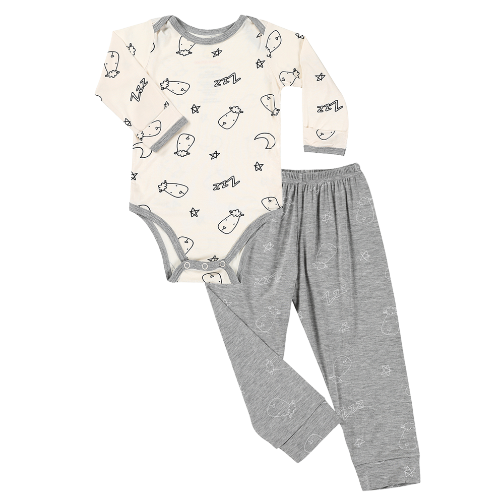 Long Sleeve Onesie Sweet Dreams Baa Baa Yellow + Pant Sweet Dreams Baa Baa Grey