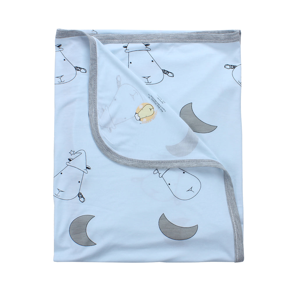 Single Layer Blanket Big Moon & Sheepz Blue - 36M