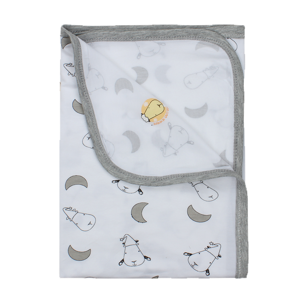 Single Layer Blanket Small Moon & Sheepz White - 36M