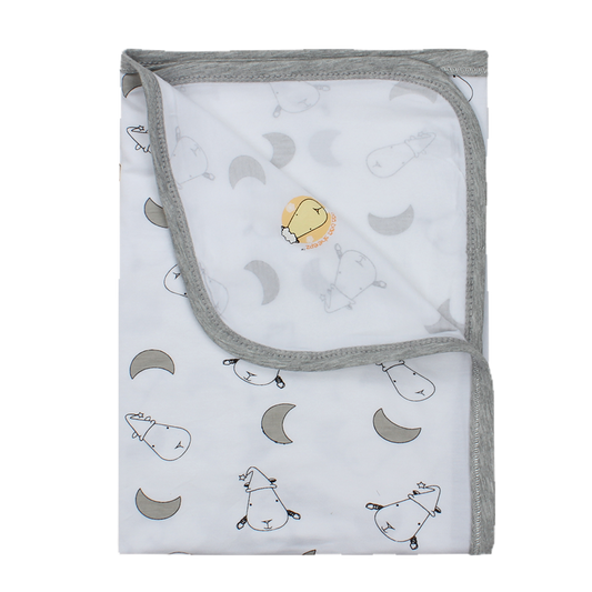 Single Layer Blanket Small Moon & Sheepz White - 36M