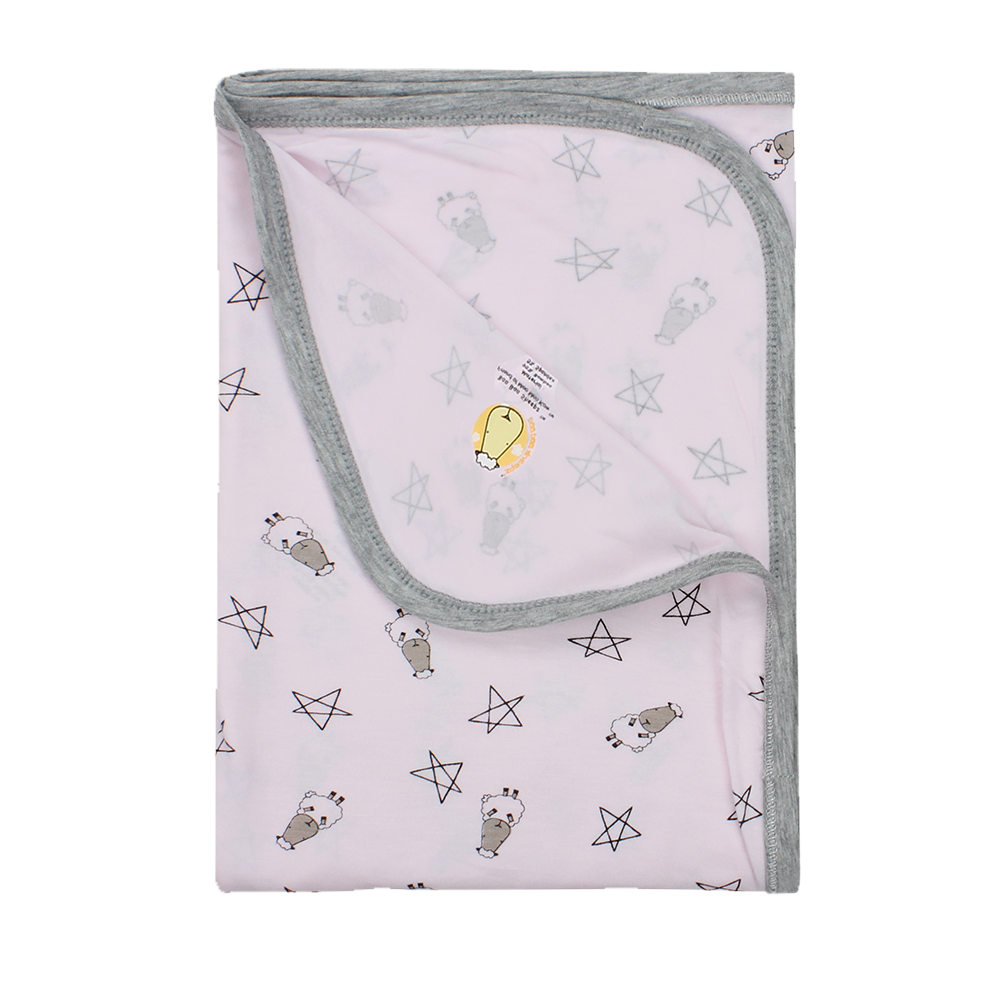 Single Layer Blanket Small Star & Sheepz Pink - 36M