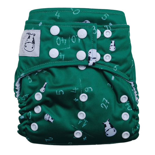 BAMBOO Cloth Diaper One Size Snap - Maths