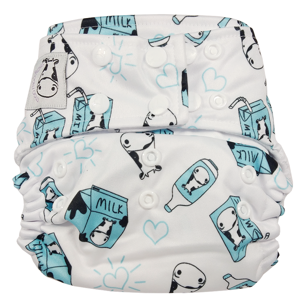 Cloth Diaper One Size Snap - Milk Milk