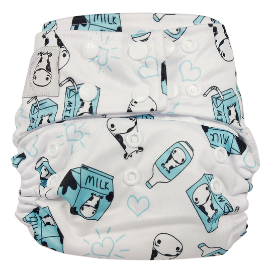 Cloth Diaper One Size Snap - Milk Milk