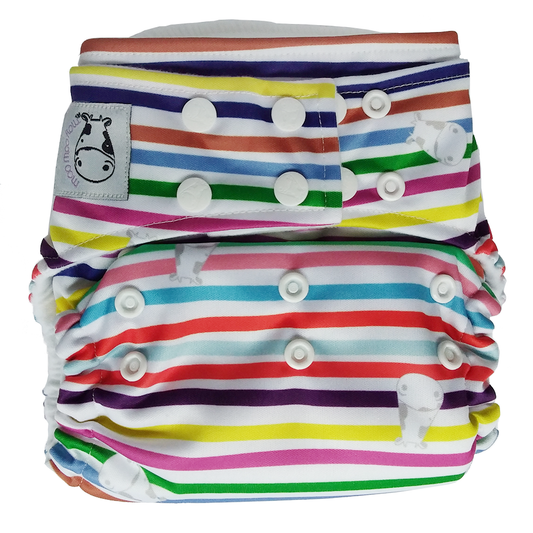 BAMBOO Cloth Diaper One Size Snap - Rainbow