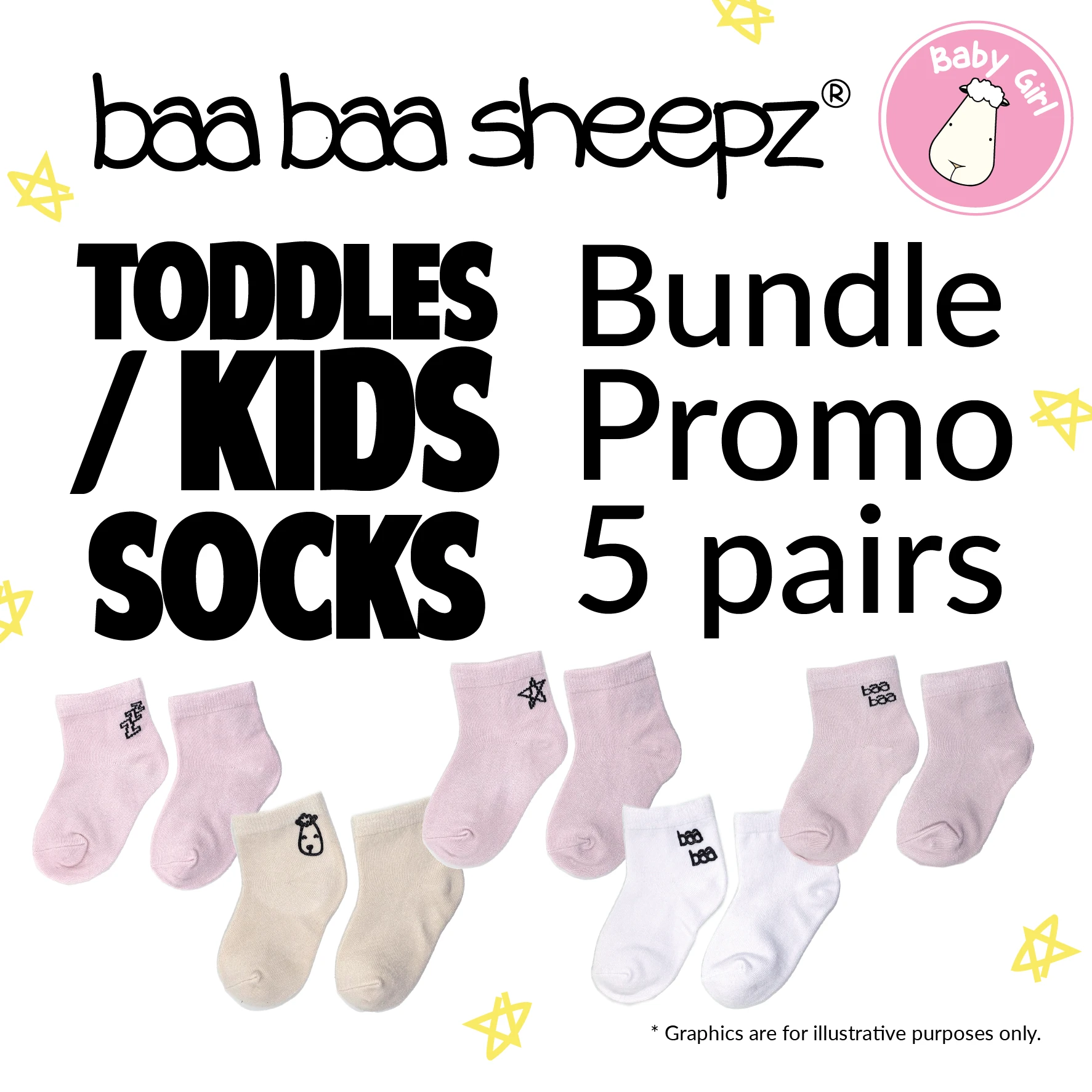 Toddler / Kids Socks Bundle Promo 5 pairs