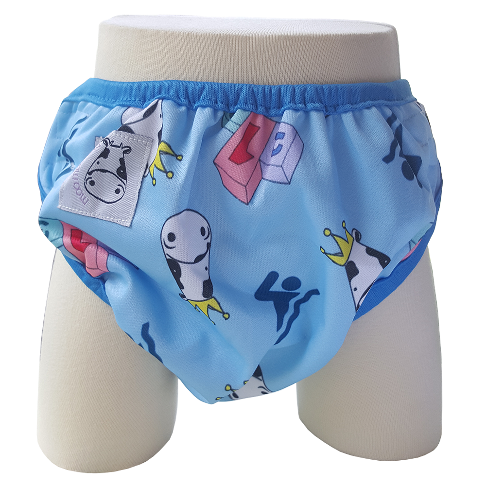 One Size Swim Diaper Swim with Blue Border