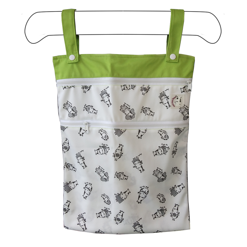 Wet Bag XL - Moo Family Green